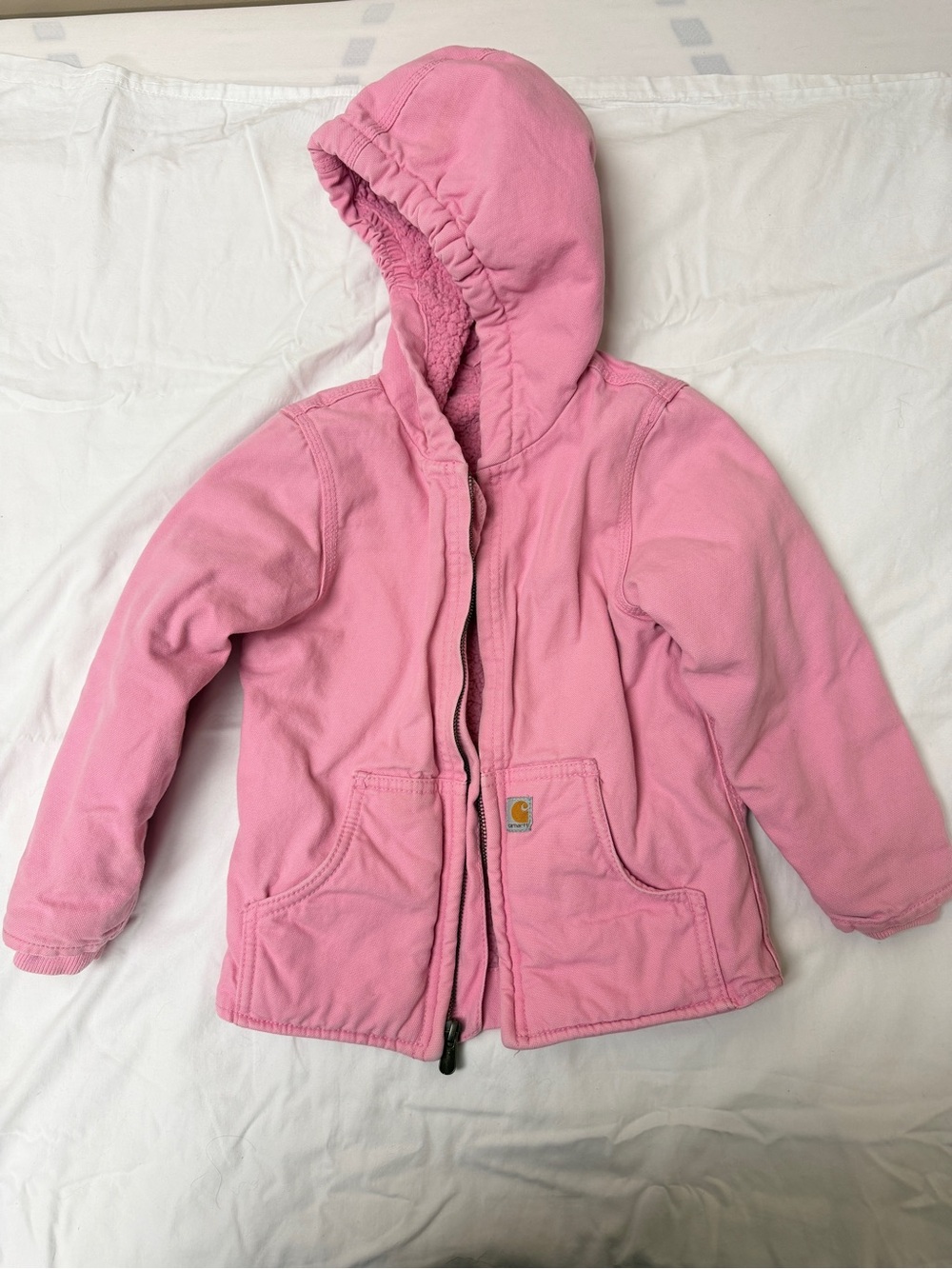 Carhartt Kids Pink Hooded Puffer Jacket